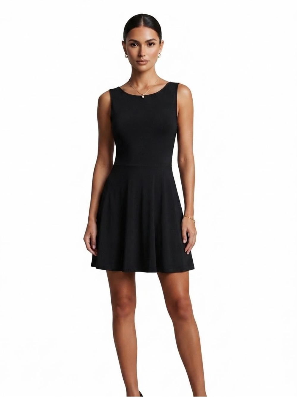 MICHAEL Michael Kors Black Cutout Bow Back Fit & Flare Tank Dress